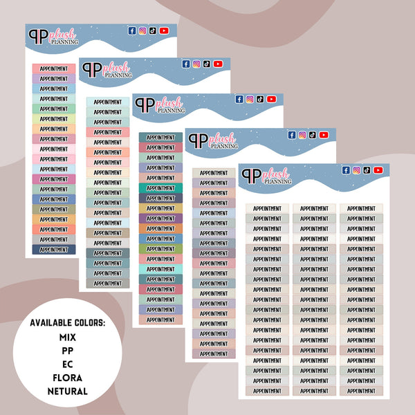 Appointment Label Tracker Planner Stickers