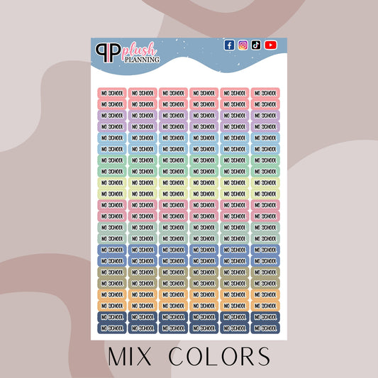 Mini No School Planner Stickers