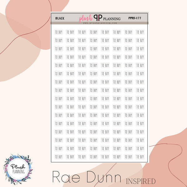 To Buy SCRIPT Planner Stickers, Rae Dunn Inspired