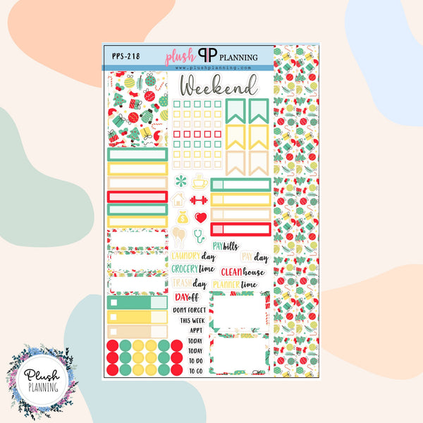 Winter Design 26 Planner Stickers Sampler, Winter Pattern, Christmas Season Designs