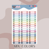 Bill Due Planner Stickers