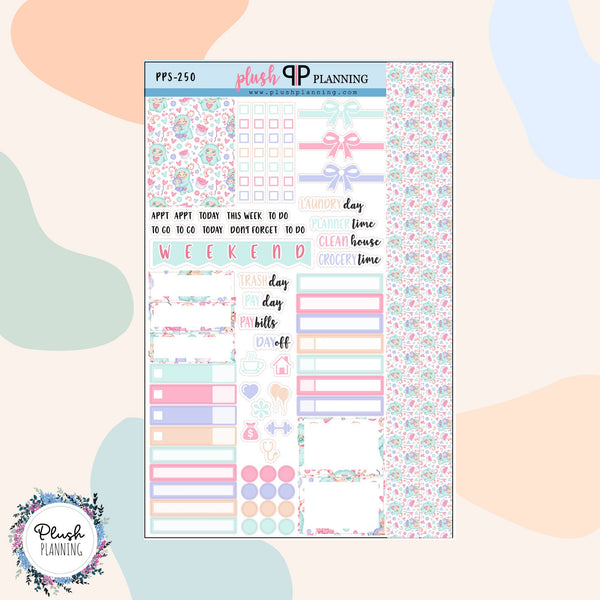 Valentine's Day Design 18 Sampler Planner Stickers, Hearts Pattern, Valentine's Design, Love Day