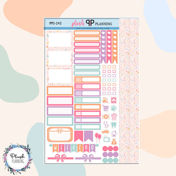 Valentine's Day Design 10 Sampler Planner Stickers, Hearts Pattern, Valentine's Design, Love Day