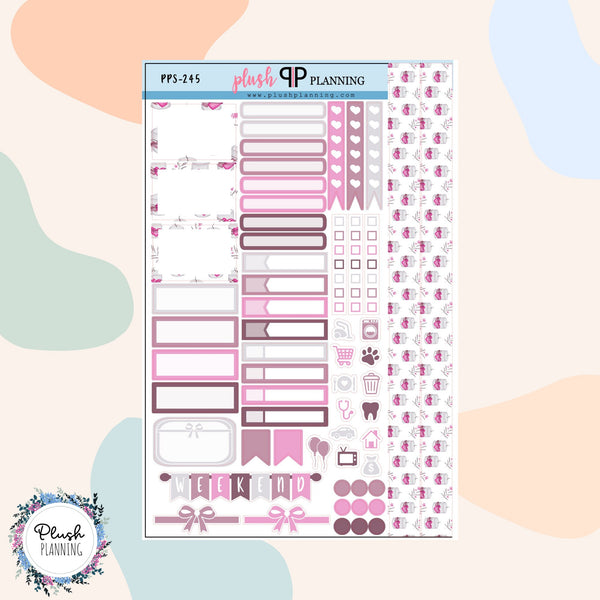 Valentine's Day Design 13 Sampler Planner Stickers, Hearts Pattern, Valentine's Design, Love Day