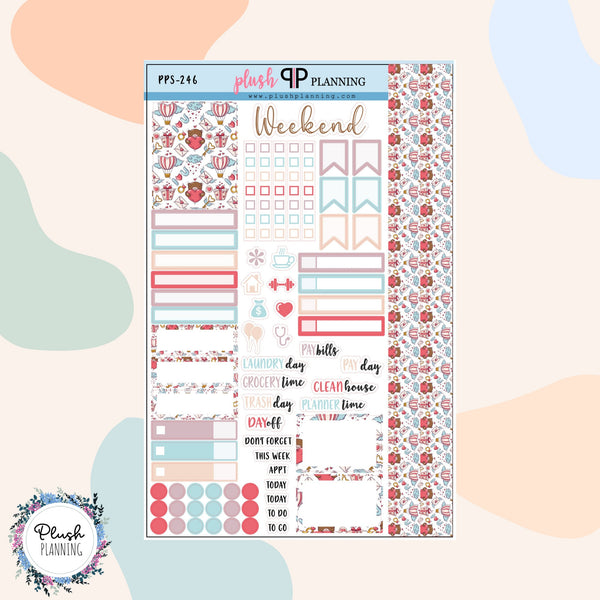 Valentine's Day Design 14 Sampler Planner Stickers, Hearts Pattern, Valentine's Design, Love Day