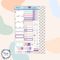 Valentine's Day Design 19 Sampler Planner Stickers, Hearts Pattern, Valentine's Design, Love Day