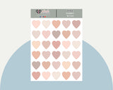 3/4 Hearts Planner Stickers, Minimalist Collection, Functional Stickers, Plush Planning