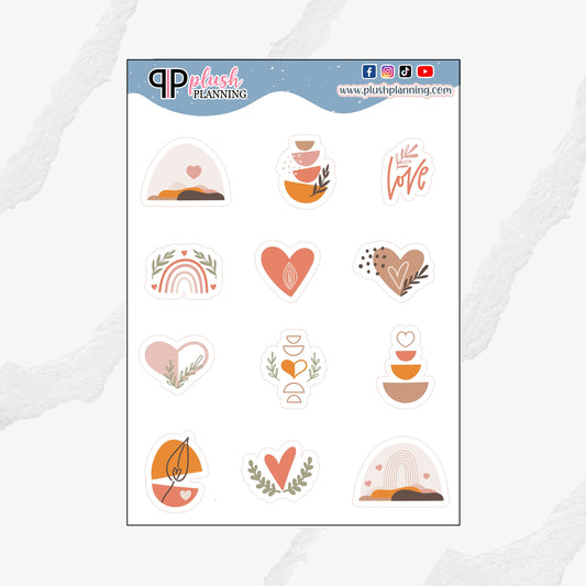 Abstract Collection 2 Deco Journaling Scrapbooking Planner Stickers, Decoration Stickers, Journal Stickers, Plush Planning