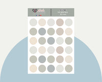 3/4 Circle Dots Planner Stickers, Minimalist Collection, Plush Planning