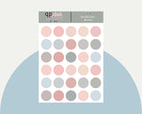 3/4 Circle Dots Planner Stickers, Minimalist Collection, Plush Planning