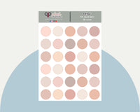 3/4 Circle Dots Planner Stickers, Minimalist Collection, Plush Planning