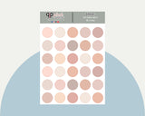 3/4 Circle Dots Planner Stickers, Minimalist Collection, Plush Planning