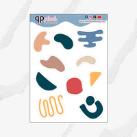 Abstract Collection 8 Deco Journaling Scrapbooking Planner Stickers, Decoration Stickers, Journal Stickers, Plush Planning