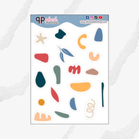 Abstract Collection 10 Deco Journaling Scrapbooking Planner Stickers, Decoration Stickers, Journal Stickers, Plush Planning