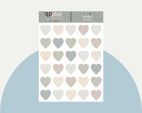 3/4 Hearts Planner Stickers, Minimalist Collection, Functional Stickers, Plush Planning