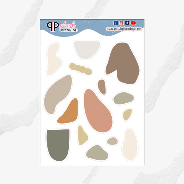 Abstract Collection 13, Neutral Patches, Deco Journaling Scrapbooking Planner Stickers, Decoration Stickers, Journal Stickers Plush Planning