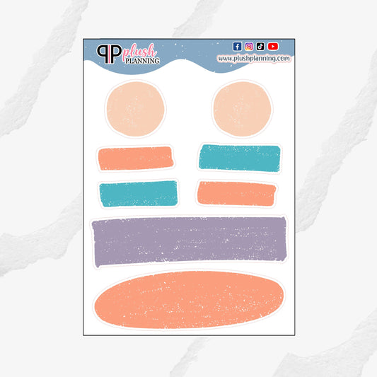 Abstract Collection 7 Deco Journaling Scrapbooking Planner Stickers, Decoration Stickers, Journal Stickers, Plush Planning