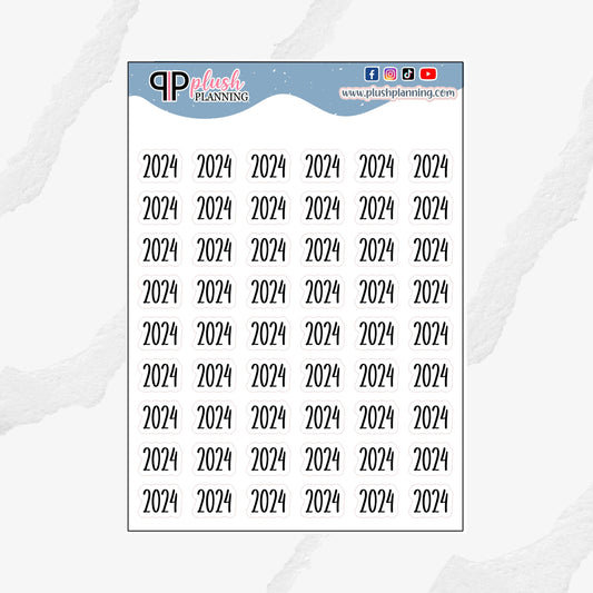 2024 Script Year Planner Stickers, Journaling Scrapbooking Planner Stickers, Decoration Stickers, Journal Stickers, Plush Planning