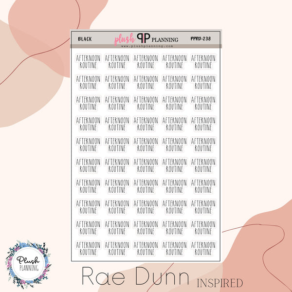 Afternoon Routine Scripts Planner Stickers, Rae Dunn Inspired, Farmhouse Font, Removable Stickers, Plush Planning